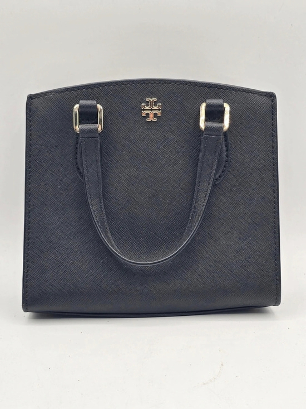 Tory Burch Emerson Mini Tote Black Saffiano Leather